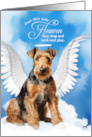 Pet Sympathy Loss of a Dog Airedale Terrier Angel card