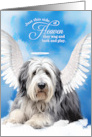 Pet Sympathy Loss of a Dog Old English Sheepdog Angel card