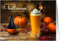 Away at College Halloween Wishes for a Latte of Delicious Fun card