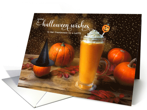 for Grandparents Halloween Wishes for a Latte of Delicious Fun card