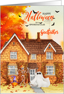 for Godfather Halloween Home with Ghost and Skeleton card