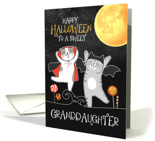 Granddaughter PURRfect Halloween Dancing Kitties Trick or Treat card