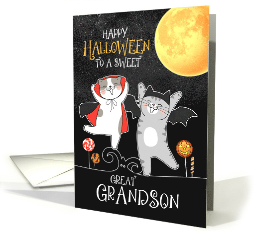 Great Grandson PURRfect Halloween Kitties Trick or Treat card