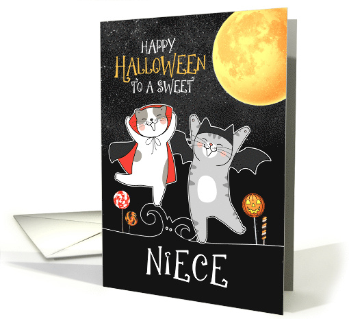 for Niece PURRfect Halloween Kitties Trick or Treat card (1739482)