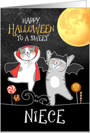 for Niece PURRfect Halloween Kitties Trick or Treat card