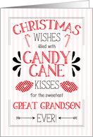 Great Grandson Candy Cane Kisses Christmas Wishes card