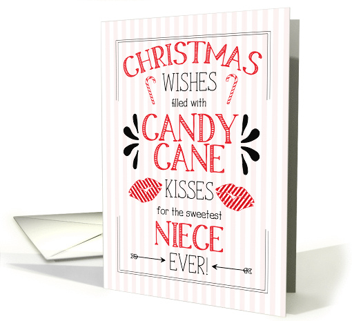 for Young Niece Candy Cane Kisses Christmas Wishes card (1740506)