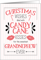 for Grandnephew Candy Cane Kisses Christmas Wishes card