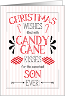 for Young Son Candy Cane Kisses Christmas Wishes card