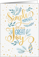 Business Simple Moments Bring Great Joy Blue and Gold card