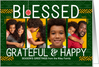 Season’s Greetings Blessed Grateful and Happy Tribal Photo card