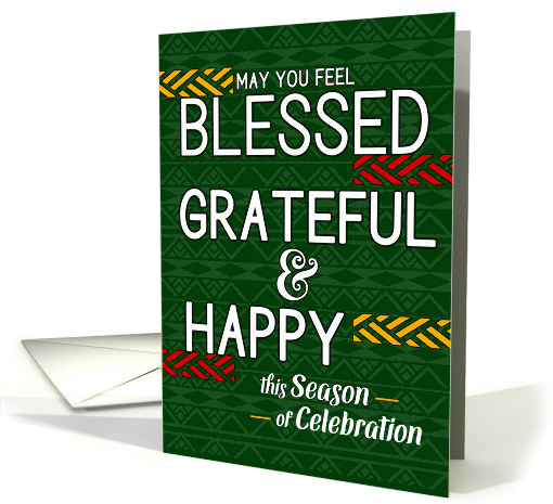 Kwanzaa Blessed Grateful and Happy Tribal Theme card (1741828)