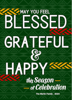 Kwanzaa Blessed Grateful and Happy Tribal Theme Custom