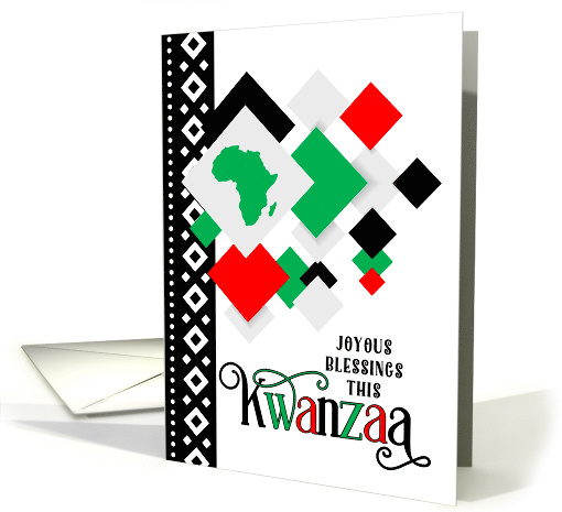 Kwanzaa Joyous Blessings African Continent card (1741976)