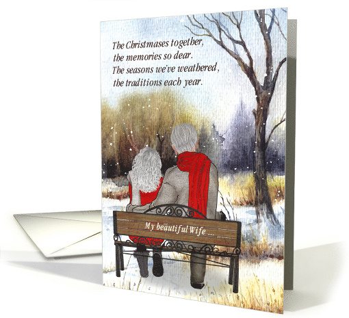 for Wife Senior Citizen Couple Christmas Winter Snow card (1742266)