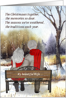 for Wife Senior Citizen Couple Christmas Winter Snow card