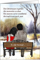 for Husband on Christmas African American Couple Country Snow card