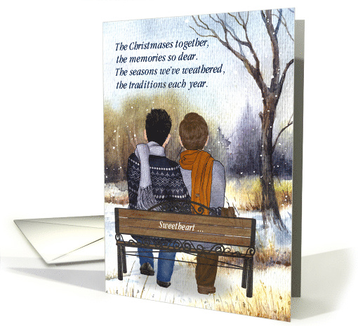 for Life Partner Christmas Two Men Gay Couple Winter Snow card