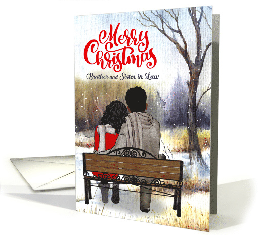 Brother and Sister in Law African American Couple Christmas card