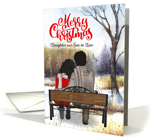 Daughter and Son in Law Christmas African American Couple Winter card