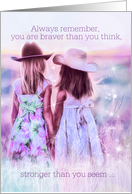 for Kids Sympathy Little Cowgirls Western Themed Purple Hues card