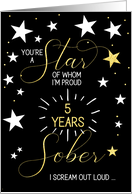 5 year Sobriety Anniversary Congratulations You’re a Star card