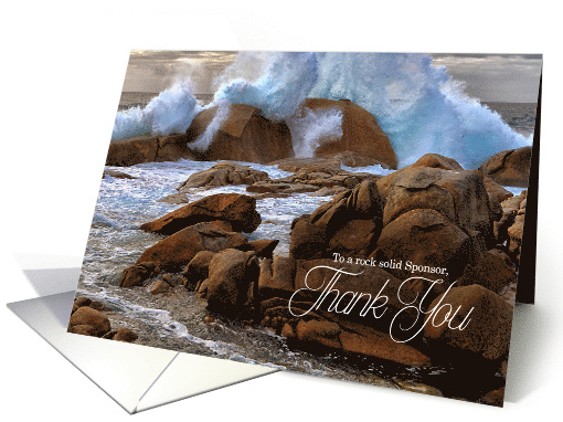 Rock Solid Sponsor Thank You Crashing Ocean Waves card (1746488)