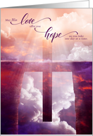 12 Step Recovery Christian Cross Bridge in the Clouds card