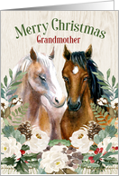 for Grandmother Western Horse Pair Country Christmas card