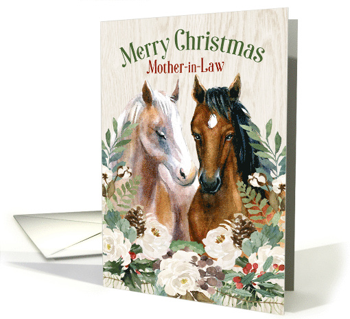 for Mother in Law Horse Pair Country Christmas card (1747088)