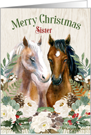 for Sister Horse Pair Country Christmas card