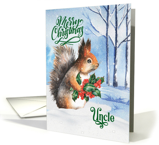 for Uncle Christmas Squirrel Winter Woodland Theme card (1747874)