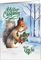 for Uncle Christmas Squirrel Winter Woodland Theme card