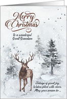 for Great Grandson on Christmas Reindeer in a Snowy Forest card