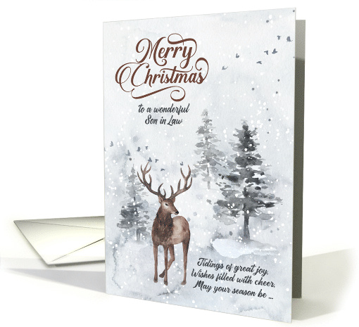 for Son in Law on Christmas Reindeer in a Snowy Forest card (1748960)