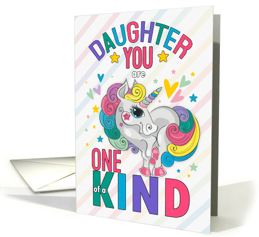 Young Daughter Valentine Rainbow Unicorn One of a Kind card (1749750)