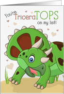 Kid’s Valentine You’re TriceraTOPS Dinosaur Theme card