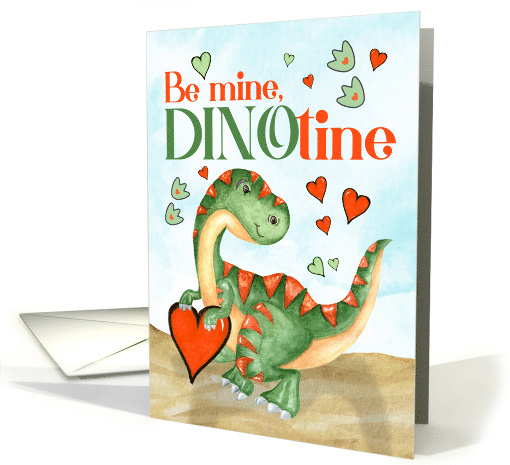 Kid's Valentine T-Rex Dinosaur Be Mine DINOtine card (1750100)