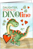 Young Daughter Valentine T-Rex Dinosaur Be Mine DINOtine card