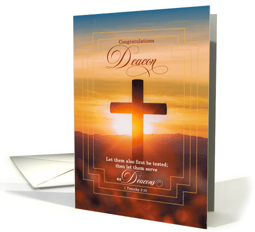 Newly Ordained Deacon Sunset Cross with Bible Scripture card (1751828)