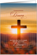 Newly Ordained Deacon Sunset Cross with Bible Scripture card