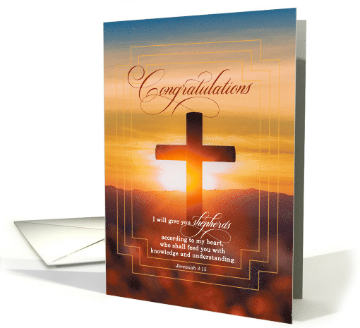 Newly Ordained into a Religious Life Sunset Cross Bible Scripture card