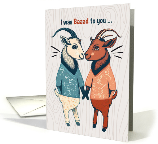 I'm Sorry Two Male Goats in Shirts Cute Apology LGBTQ card (1753490)