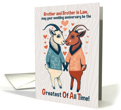 Brother and Husband Anniversary GOATS Greatest Of All Time card