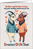 Brother and Husband Anniversary GOATS Greatest Of All Time card