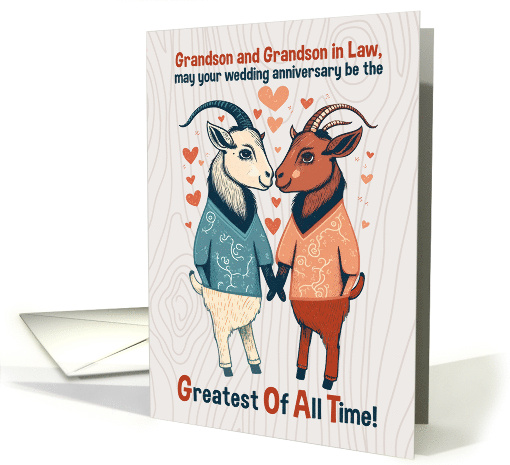 Grandson and Husband Anniversary GOATS Greatest Of All Time card