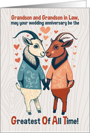 Grandson and Husband Anniversary GOATS Greatest Of All Time card