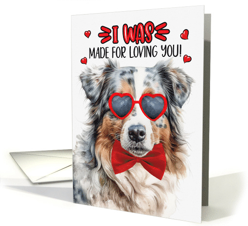 From the Dog Valentine's Day Australian Shepherd Be Mine card