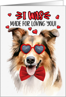 Valentine’s Day Collie Dog Made for Loving You card