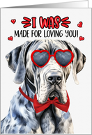 Valentine’s Day Great Dane Dog Made for Loving You card